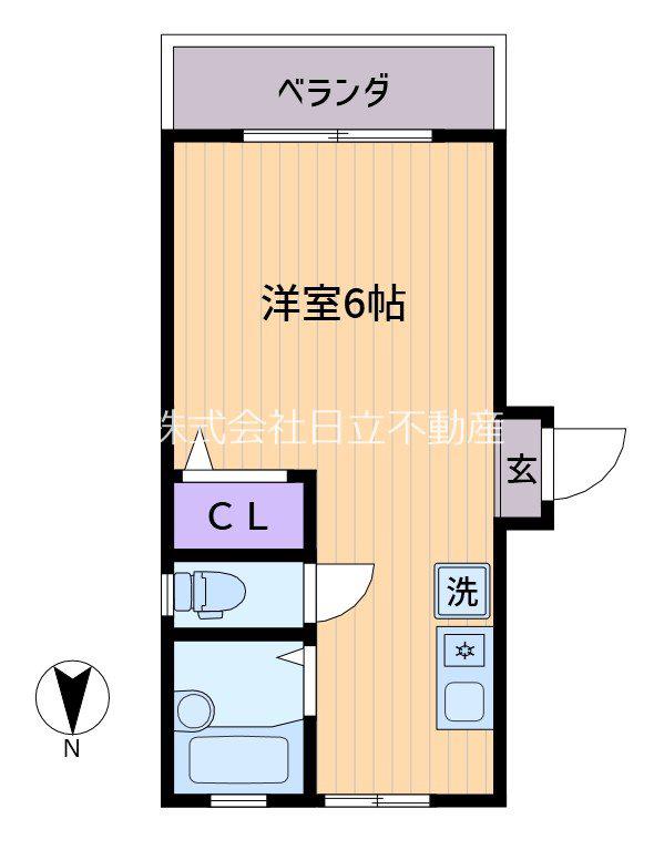 北沢シンフォニア(ワンルーム/1階)の間取り写真