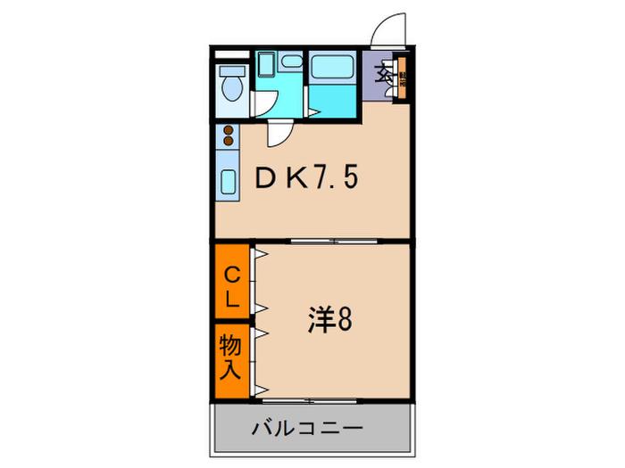 レオパレスヴィラMN-1(1DK/1階)の間取り写真