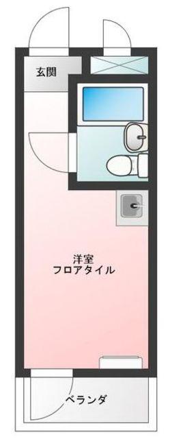 100 トップルーム品川 東南向(ワンルーム/6階)の間取り写真