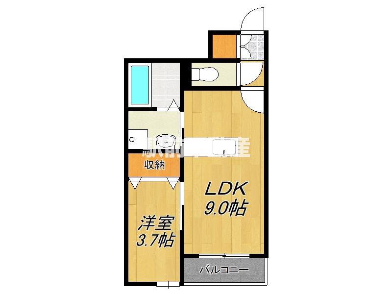 ドルチェ・ヴィータ東与賀A(1LDK/1階)の間取り写真