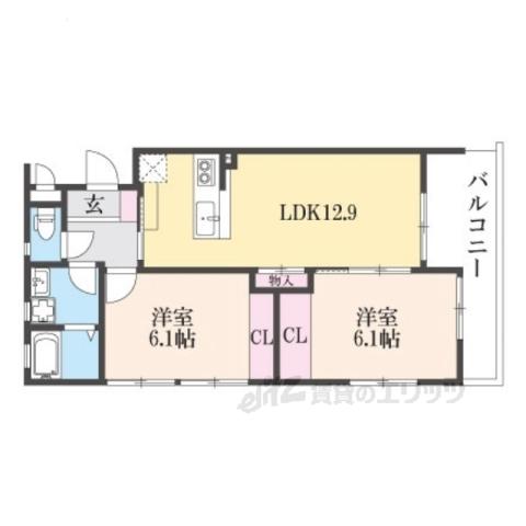 SEIUN(2LDK/2階)の間取り写真