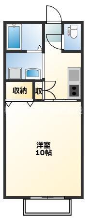 天神ハイツ(1K/2階)の間取り写真