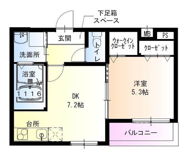 フジパレス高石駅北V番館(1DK/1階)の間取り写真