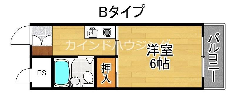 オーシャン住之江(1K/3階)の間取り写真