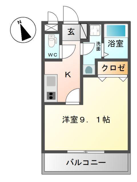 CLAIRE K(1K/1階)の間取り写真