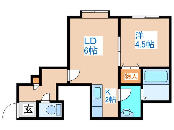 ピエス21(1LDK/2階)の間取り写真