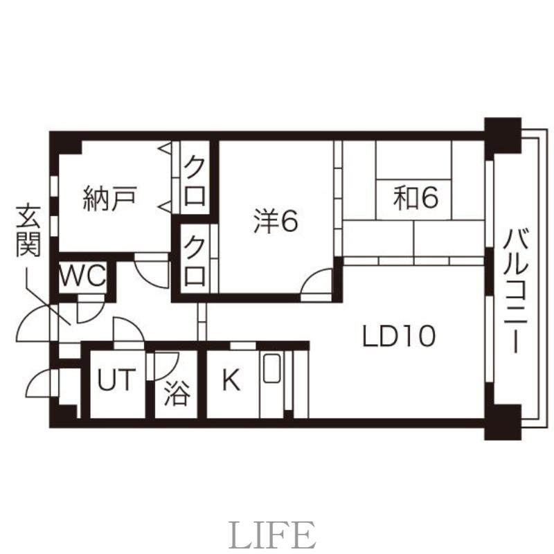ロイヤルレインボー平岸B棟(3LDK/5階)の間取り写真
