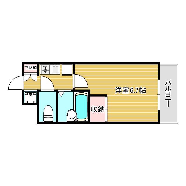 SS薬師谷(1K/4階)の間取り写真