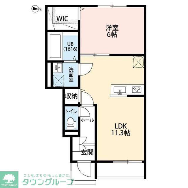 アムール東村山(1LDK/1階)の間取り写真