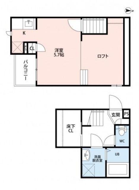 CB宇美アーク(1K/2階)の間取り写真