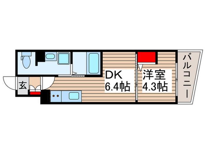 Jブラン西新井(1DK/3階)の間取り写真