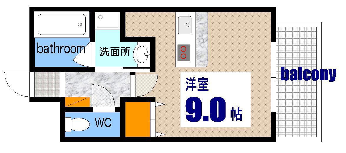 J・GRACE堺町(ワンルーム/8階)の間取り写真