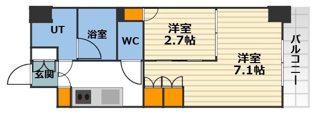 ウエリスアーバン守口(2K/3階)の間取り写真