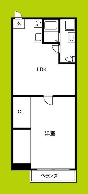 日栄マンション(1LDK/3階)の間取り写真