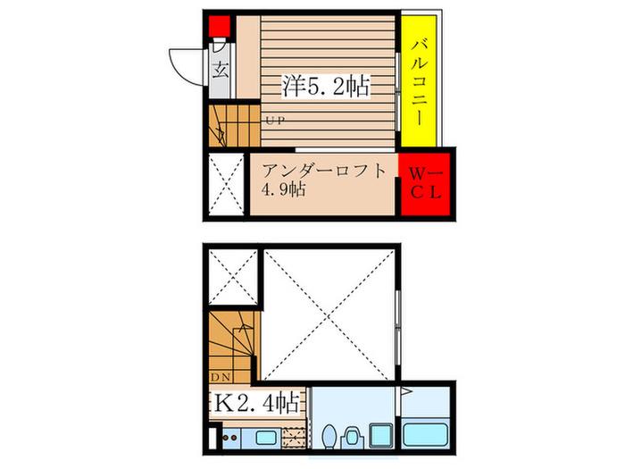RESIDENCIA観音町(1K/2階)の間取り写真