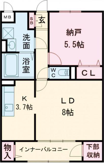 さくらHOUSE(1LDK/1階)の間取り写真