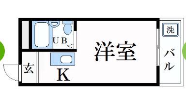 しらさぎメモリアル(ワンルーム/1階)の間取り写真