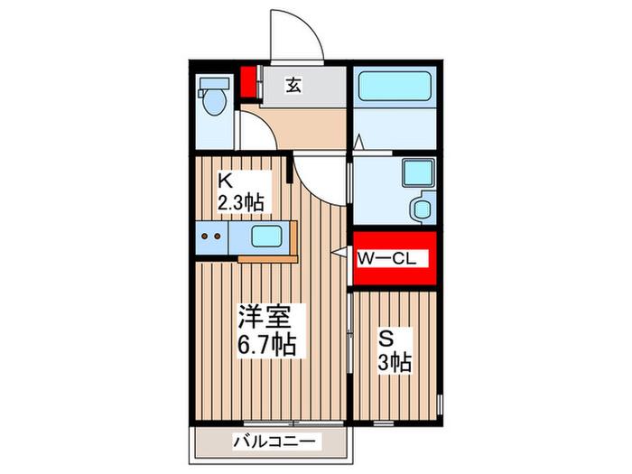 メゾン大栄(1SK/1階)の間取り写真