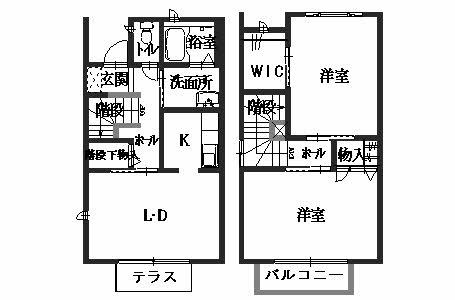 パルモメゾネット(2LDK/1階)の間取り写真