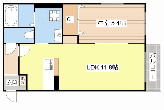 アスルーニ(1LDK/3階)の間取り写真