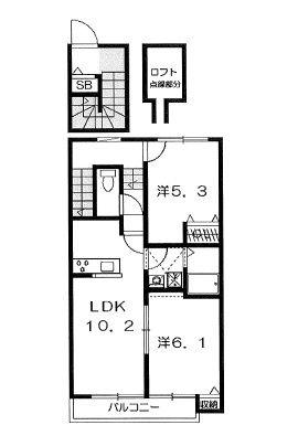 庵Sレラ南庵(2LDK/2階)の間取り写真