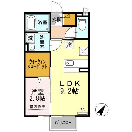マリオンII(1LDK/1階)の間取り写真