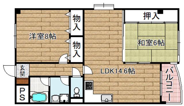 アビリティーコート(2LDK/3階)の間取り写真