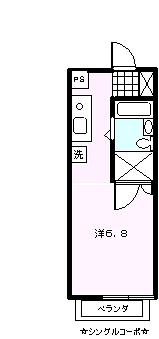 シングルコーポミヤシタ(ワンルーム/1階)の間取り写真