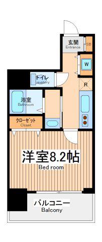 ノアズアーク(1K/5階)の間取り写真