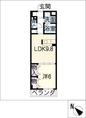PRENDRE(1LDK/5階)の間取り写真