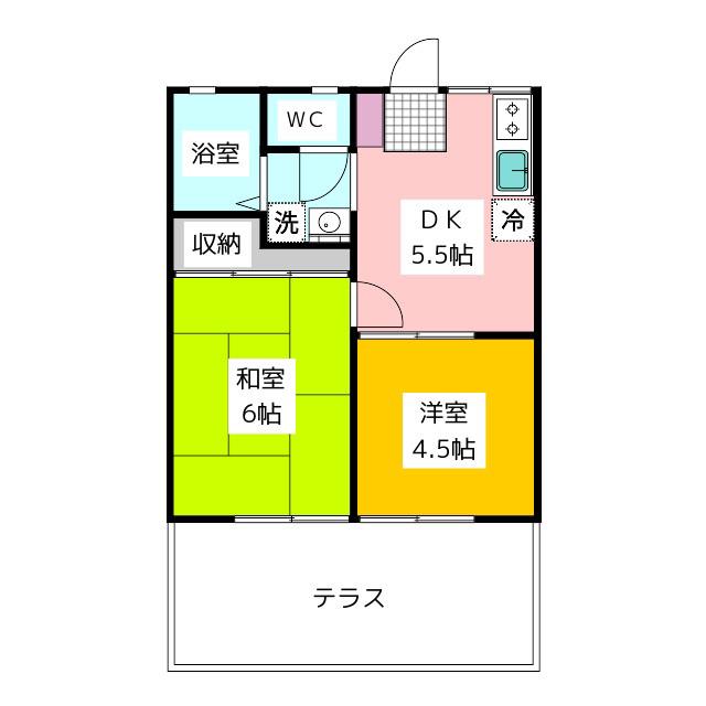 保谷ハイツA(2DK/1階)の間取り写真