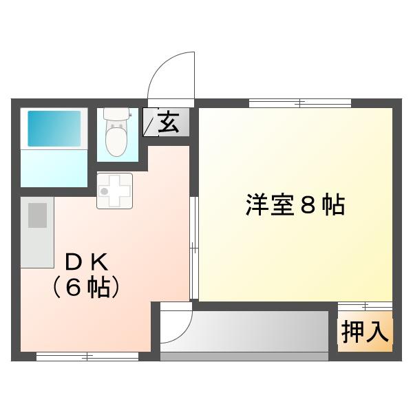 コーポ銭本(1DK/1階)の間取り写真