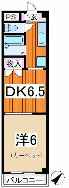エイトハイツ(1DK/2階)の間取り写真