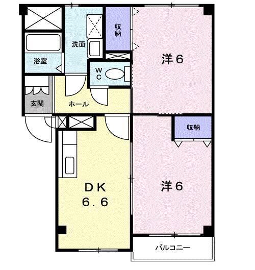 エトワール(2DK/2階)の間取り写真