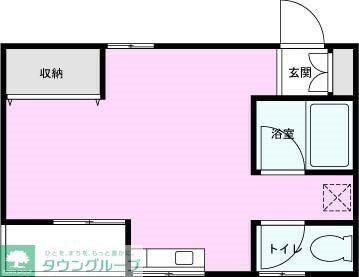 コーポグロー(ワンルーム/2階)の間取り写真