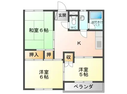 マンションあずま(3DK/2階)の間取り写真