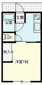 コーポ荒川(1K/1階)の間取り写真