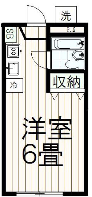 パークサイドハイツ(ワンルーム/2階)の間取り写真