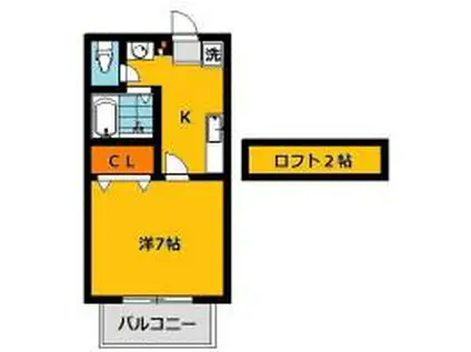セレーナ21(1K/2階)の間取り写真