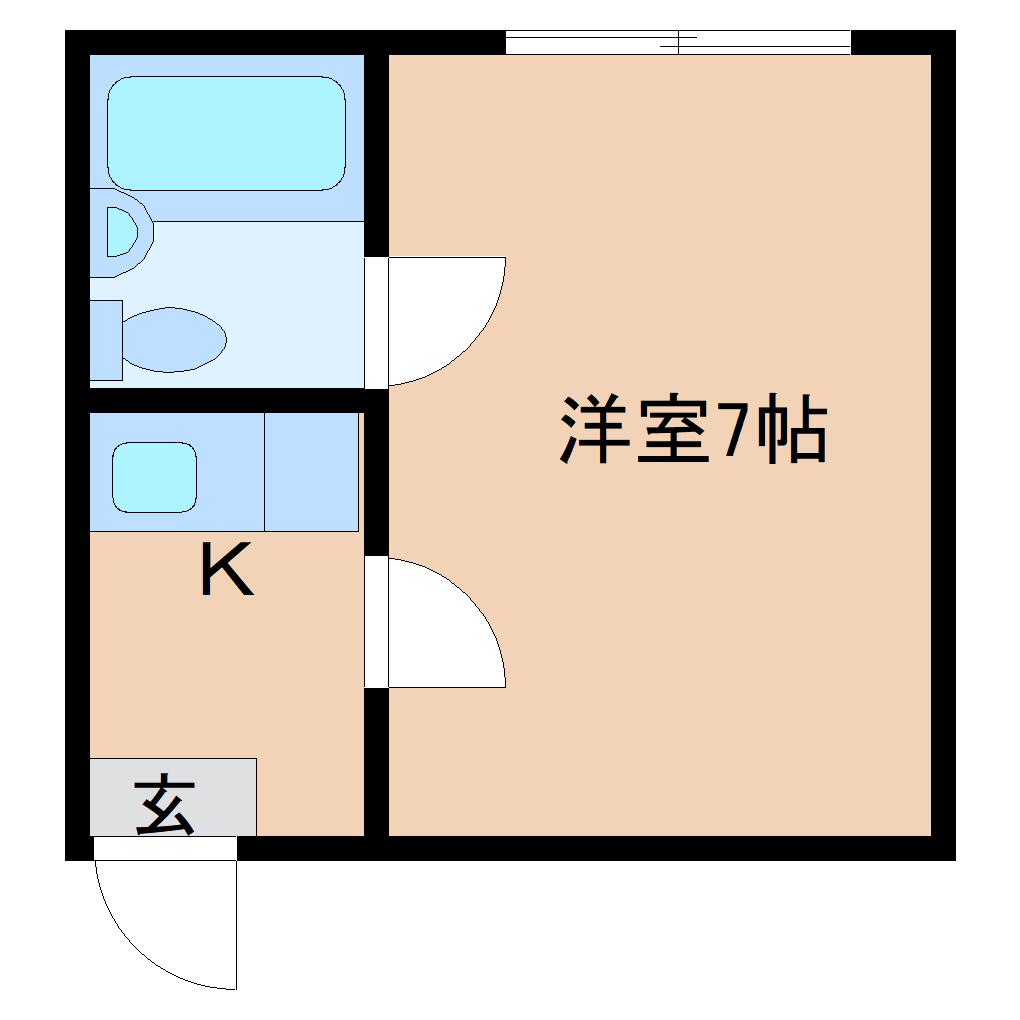 コーポ諏訪柳町(1K/5階)の間取り写真
