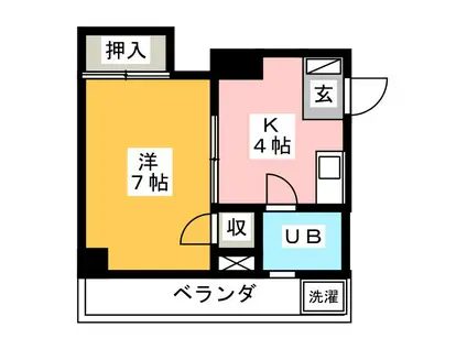 上野ビル(1K/3階)の間取り写真