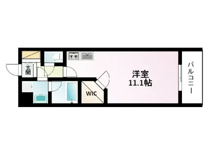 アパートメンツ江坂(ワンルーム/6階)の間取り写真