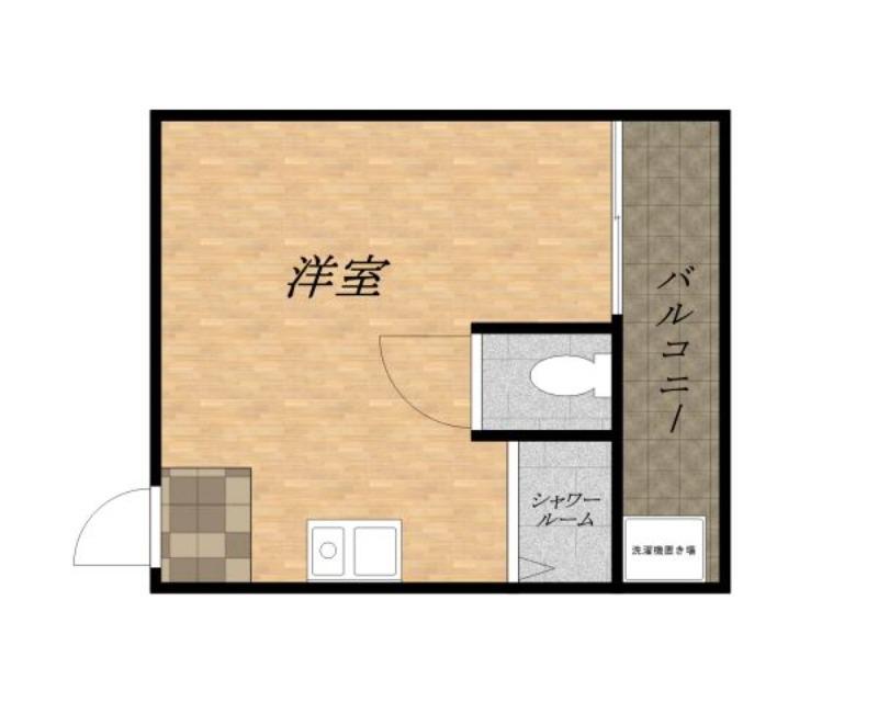 ハウス佑(ワンルーム/1階)の間取り写真
