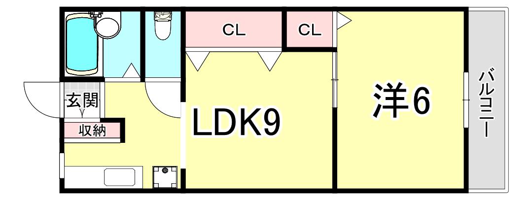 シャトールナ(1LDK/4階)の間取り写真