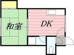ハイツマドカ(1DK/3階)の間取り写真