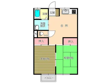 ベストハイツ(2DK/2階)の間取り写真