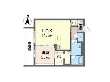 SHAMAISON 青山通(1LDK/1階)の間取り写真