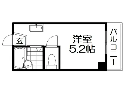 アズールクズハ(ワンルーム/3階)の間取り写真