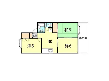 クィーンズコート東落合B棟(3DK/1階)の間取り写真