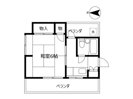 協和ハイツ(1K/5階)の間取り写真